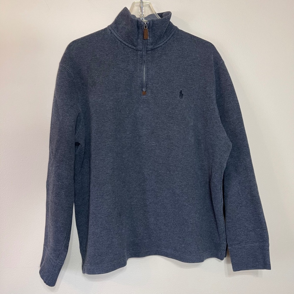 Polo Ralph Lauren Men's Quarter Zip Pullover Sweater Dark Gray Size L Pony
